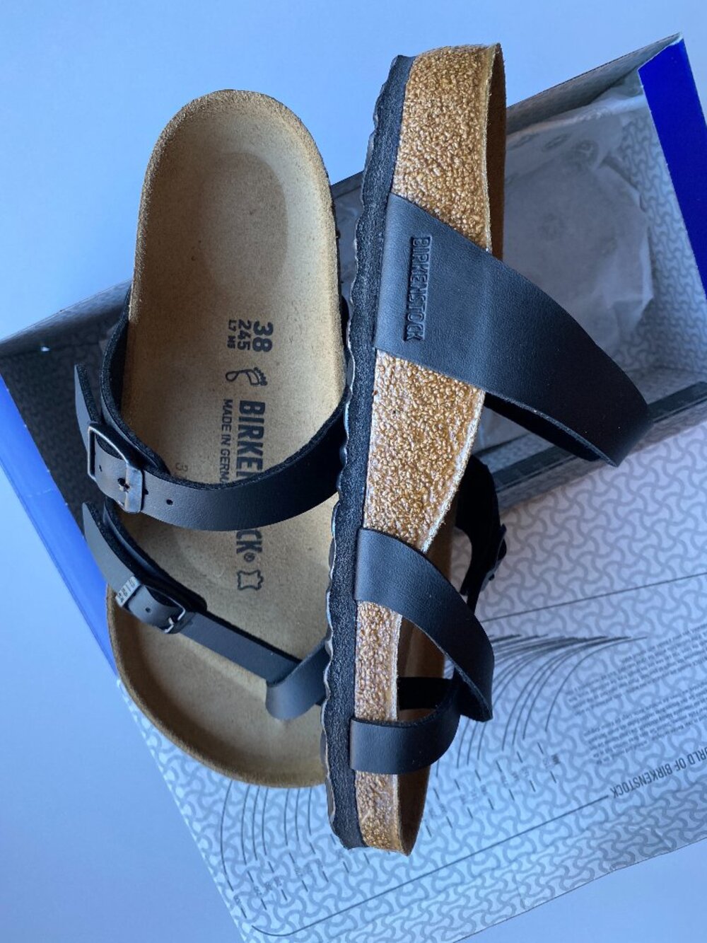 Birkenstock Cork Mayari  Black Upper Regular Fit sandals Brand new, never worn!